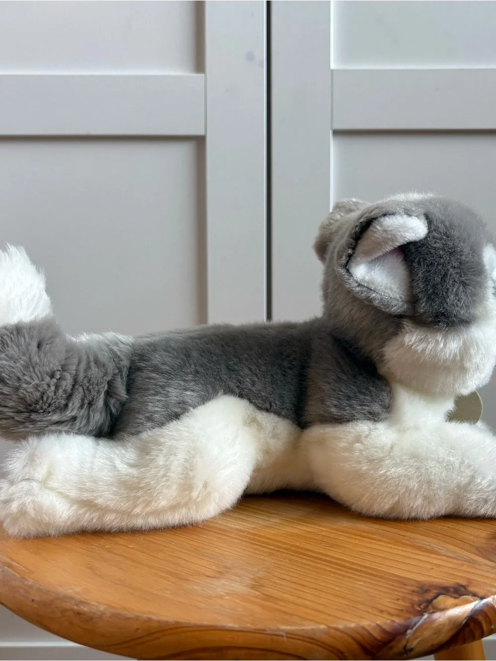 Miyoni Tots Siberian Husky Puppy 12” Plush Dog Aurora Toy Laying Down